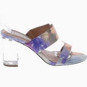 Chelsea & Violet Tie Dye Chunky Clear Lucite Mule Size 8.5